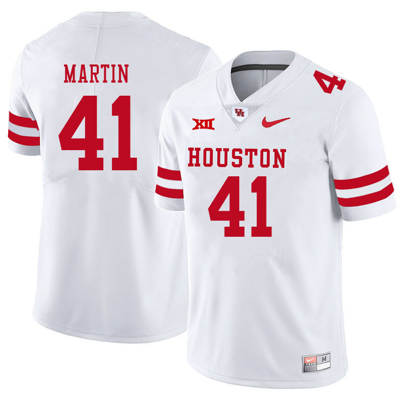 Men #41 Jack Martin Houston Cougars College Big 12 Conference Football Jerseys Sale-White